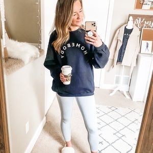 Cozy Homebody Black Fleece Crewneck Sweatshirt